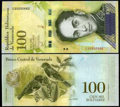 Venezuela 100 Cien Mil Bolivares 2017 UNC